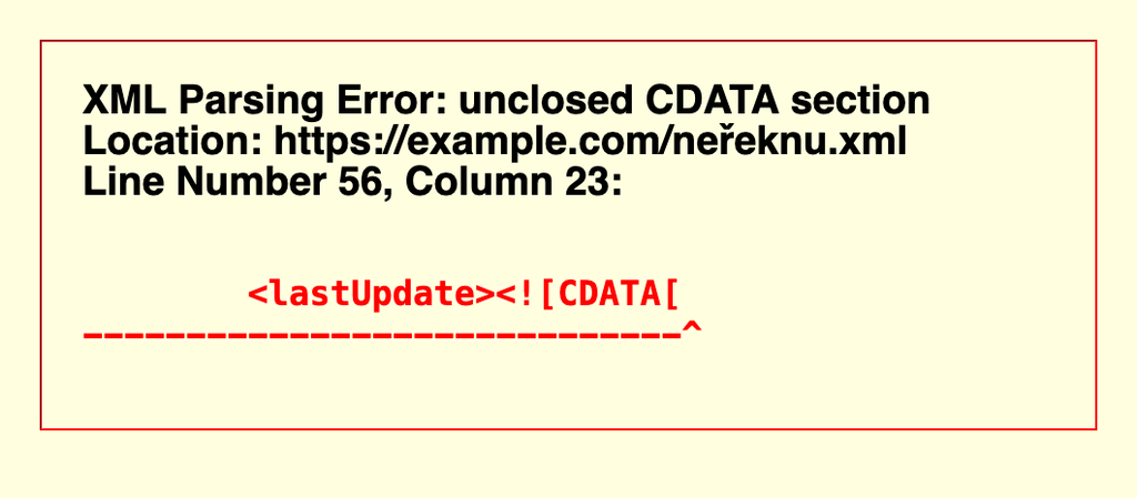 XML chyba