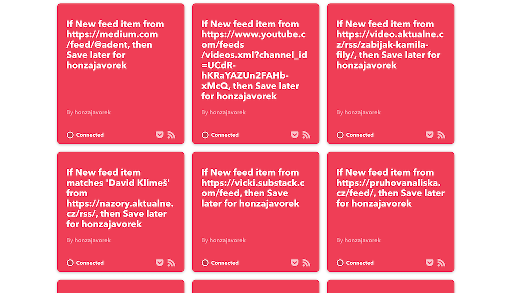 IFTTT as a RSS reader