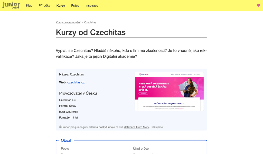 Kurzy od Czechitas
