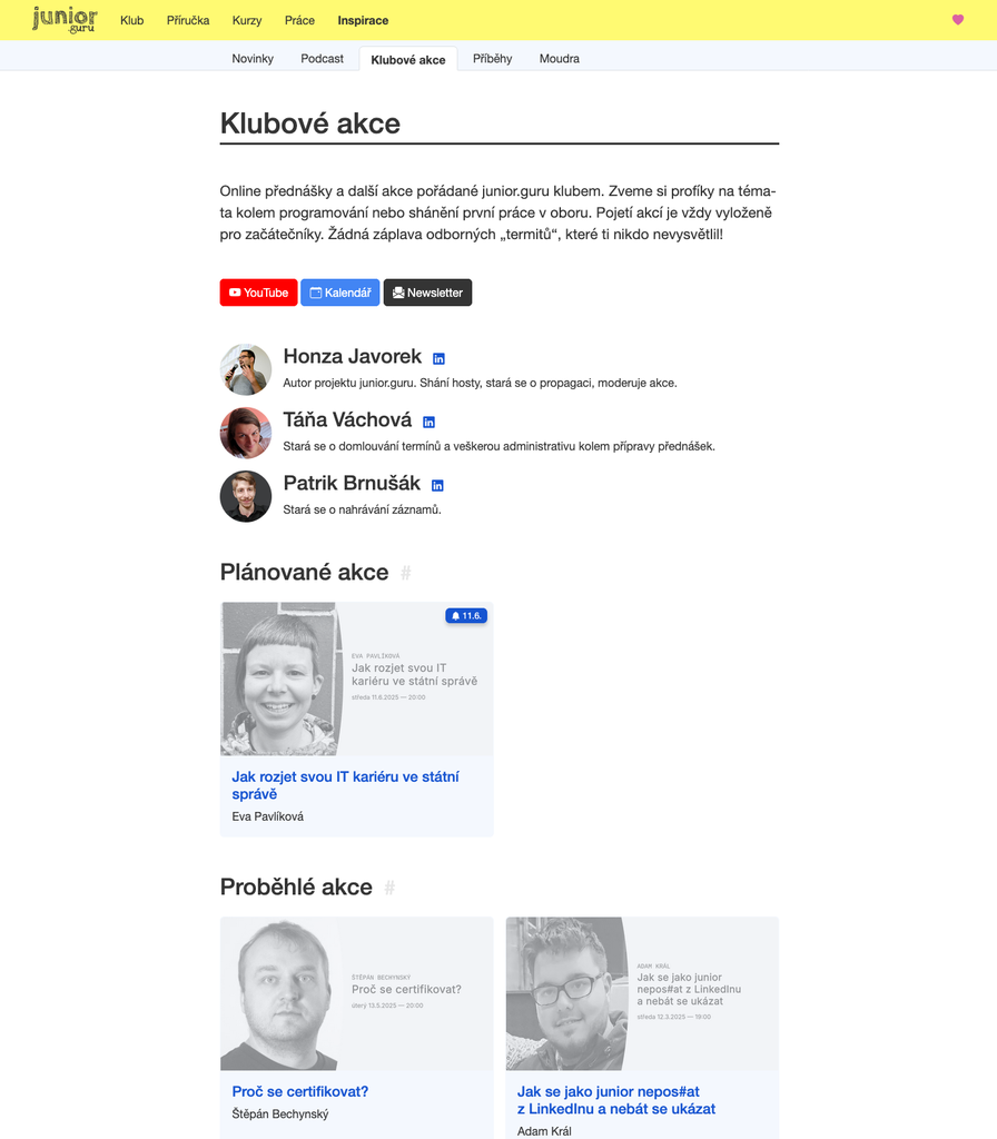 Nové /events/