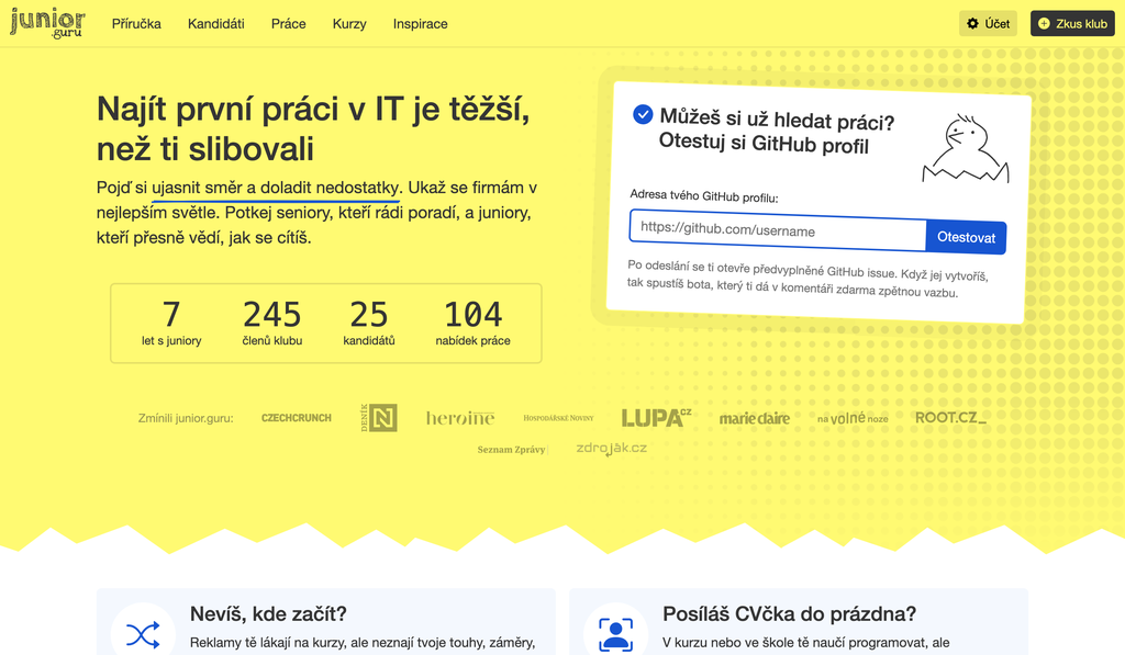 Nová homepage